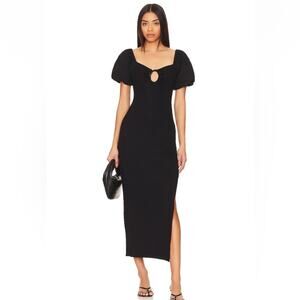 LSPACE Chelsea Puff Sleeve Knit Midi Dress